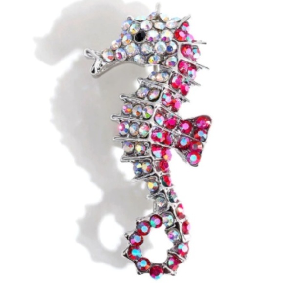 dazzling items Jewelry - Women's Pink Seahorse Brooch Lapel Pin #1000013